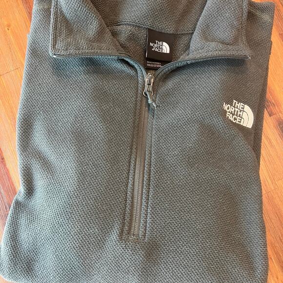 North Face‎ Men's 1/4 Zip Green Jacket XL textured - Picture 1 of 6